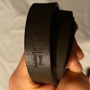 Uniqlo x Ines de la Fressange IDLF genuine dark brown leather narrow belt